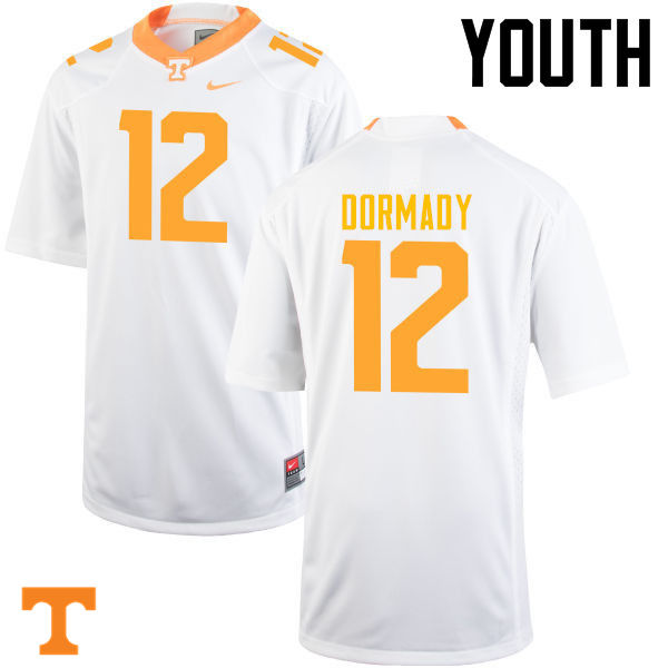 Youth #12 Quinten Dormady Tennessee Volunteers College Football Jerseys-White - Click Image to Close